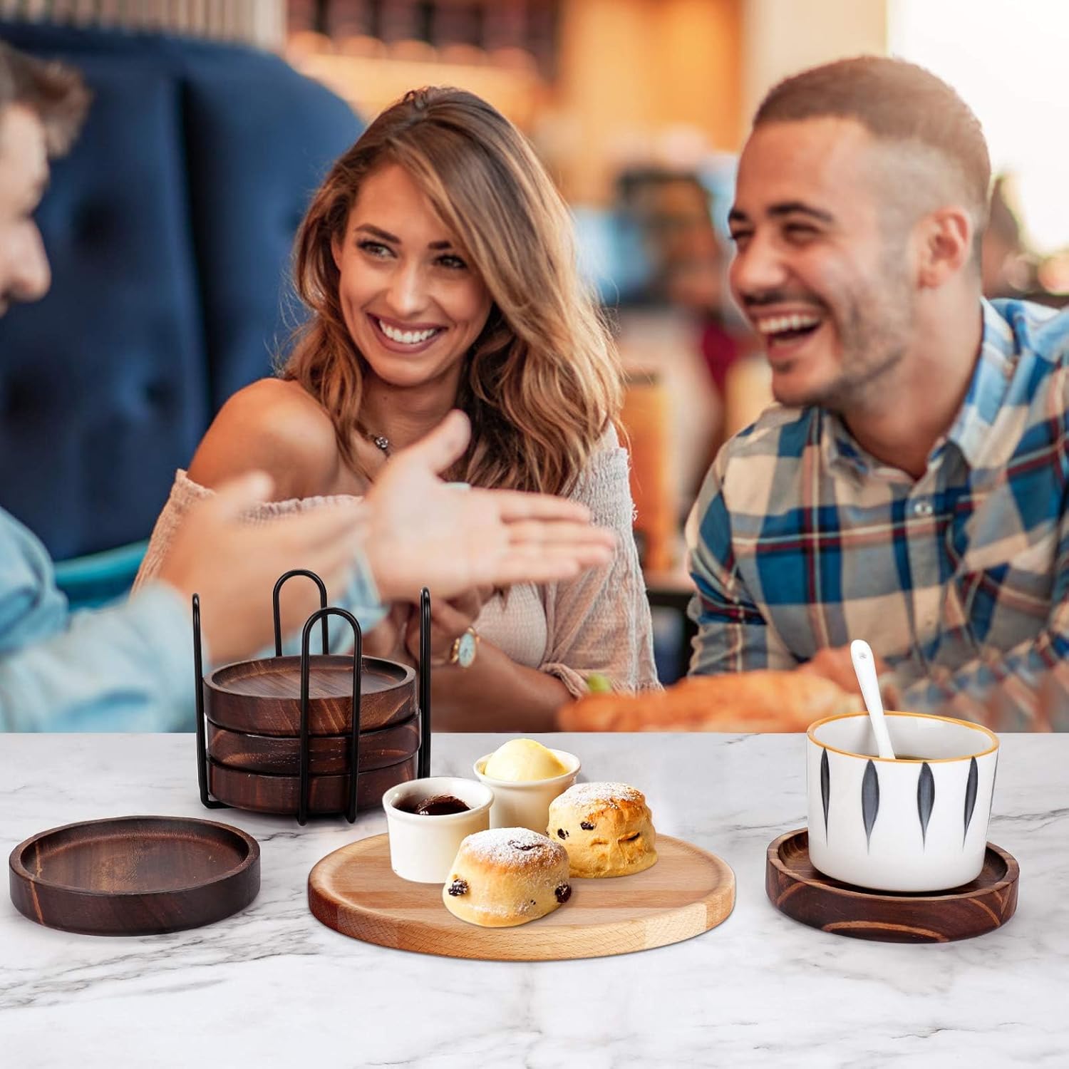 6Pcs Wooden Coasters